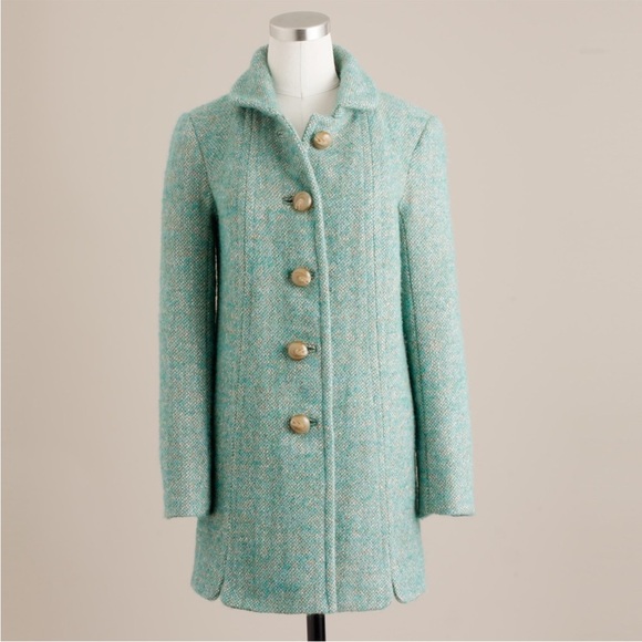 J. Crew Collection Mint Tweed Griffin Coat - Picture 1 of 6